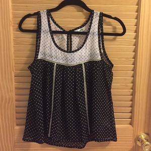 Olsenboye sheer polka dot tank