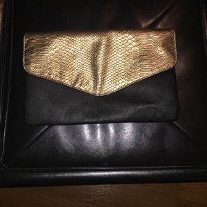 Black & gold clutch/satchel