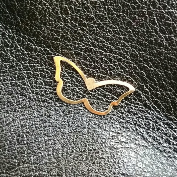 Sweet 14k stamped butterfly charm pendant