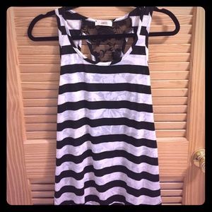 Black & white striped tank