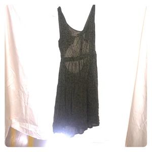 Olive green open back dress