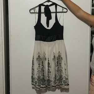Black and White Halter Dress