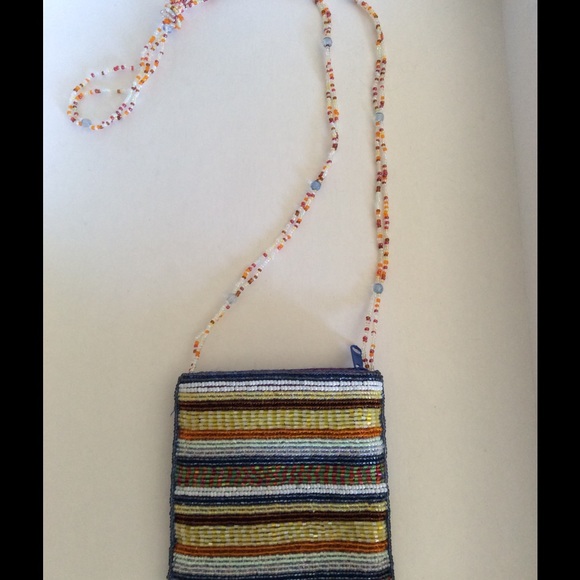 Colorful Beaded Coin and ID Purse