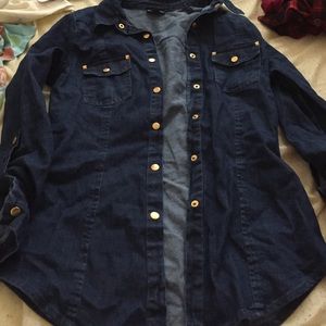 Denim button down shirt can fit for a medium