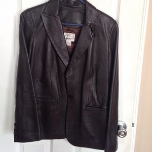 Brown leather jacket