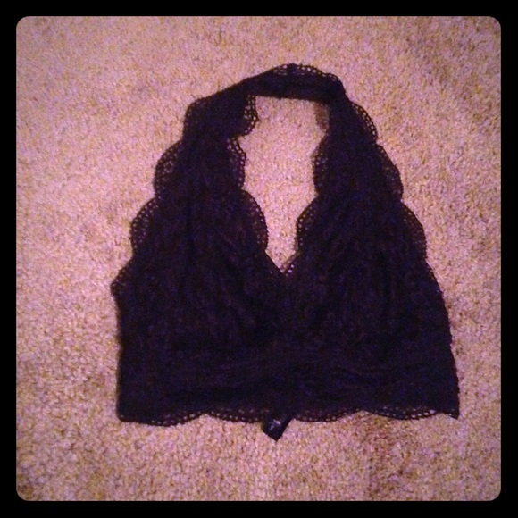 Black halter bra