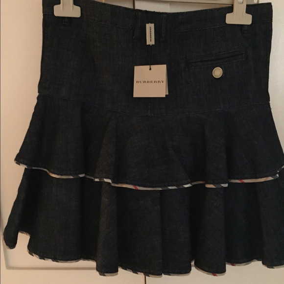 100% Authentic kids Burberry denim ruffled skirt - Picture 4 of 4