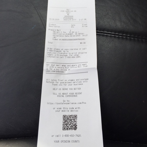 Mail receipt