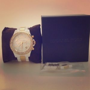 Michael Kors white and gold watch