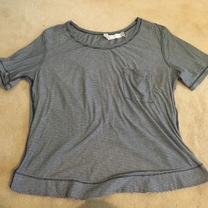 Grey striped lululemon short sleeve shirt
