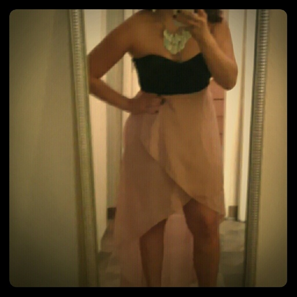 Black and baby pink halter dress??????
