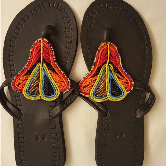 African Beaded Sandals