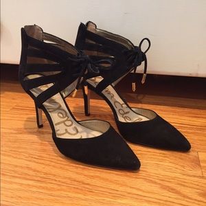 Sam Edelman Zachary Lace Up black Suede Pumps