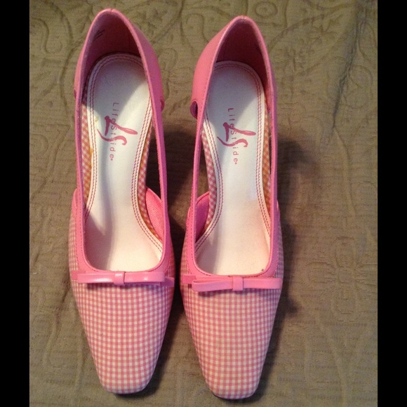 Pink & White gingham heels