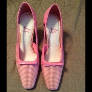 Pink & White gingham heels