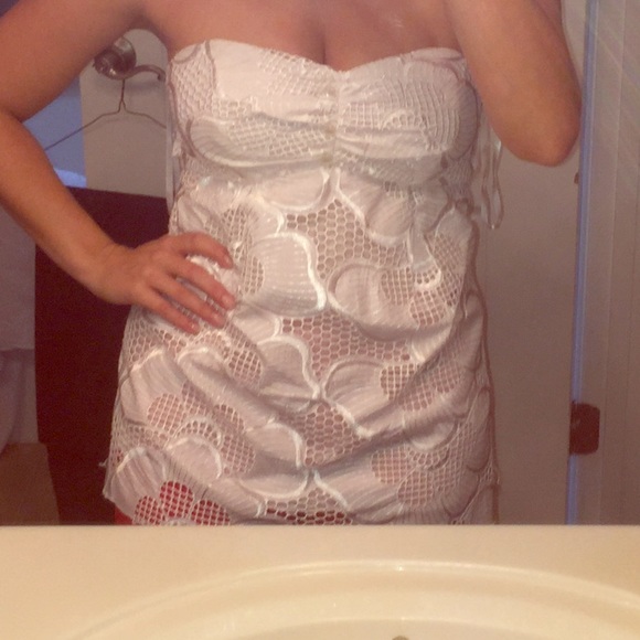 White strapless top