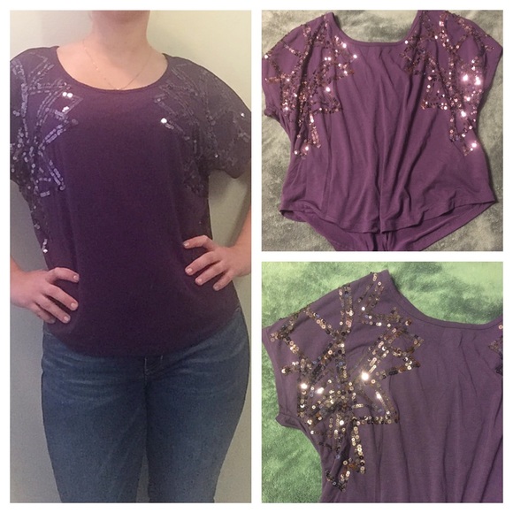 Purple Sequin Forever 21 Top