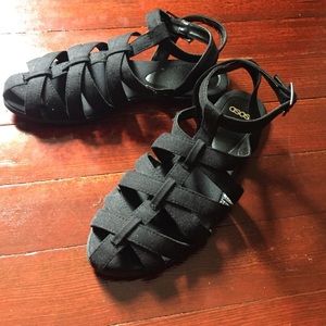 Asos black wrap-around gladiator sandals