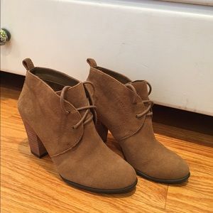 Lucky brand lace up suede booties