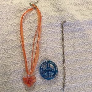 (3) bundle of necklace, pendant, and bracelet