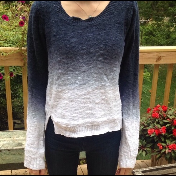 White and blue ombre sweater