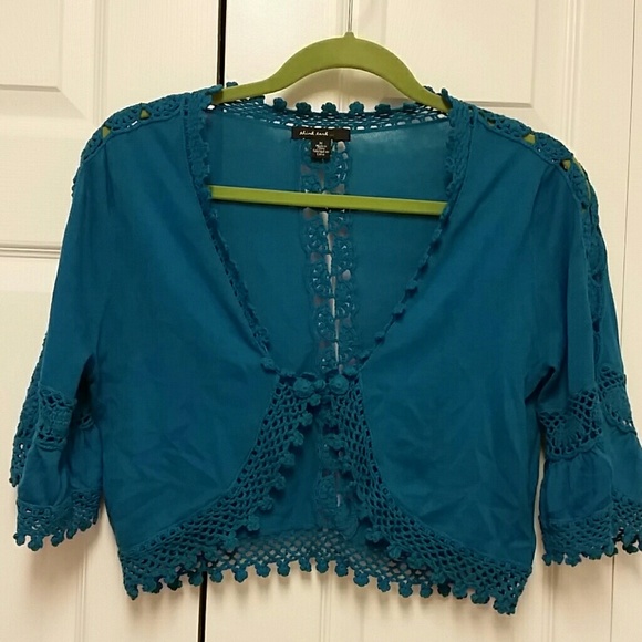 Blue sweater, cover-up.