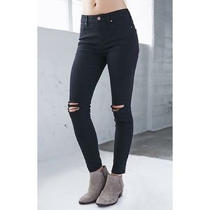 Bullhead Denim Black Ripped High Rise Skinny Jeans