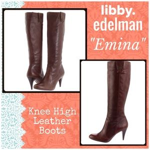 Libby Edelman Brown Knee High Boot