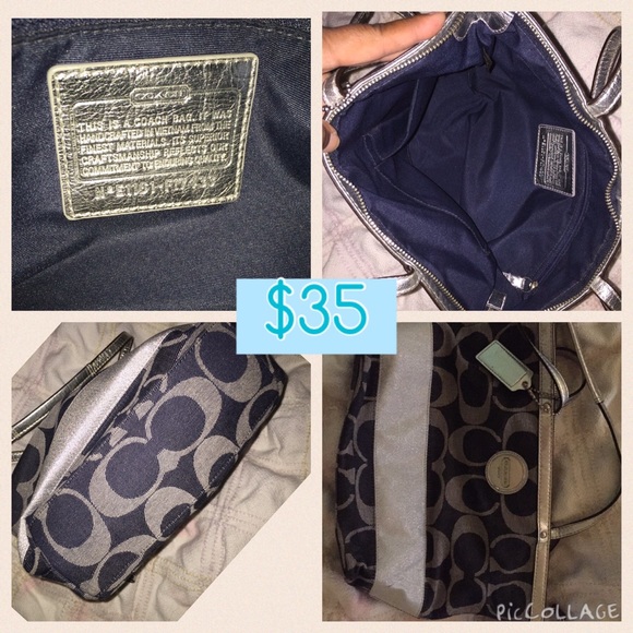 COACH BLUE/SILVER PURSE