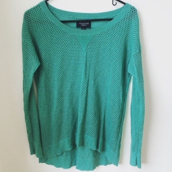American Eagle Teal Mesh Shirt