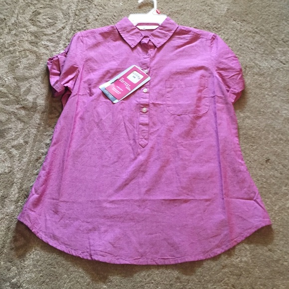 Purple 3/4 sleeve to short sleeve top - Picture 1 of 2