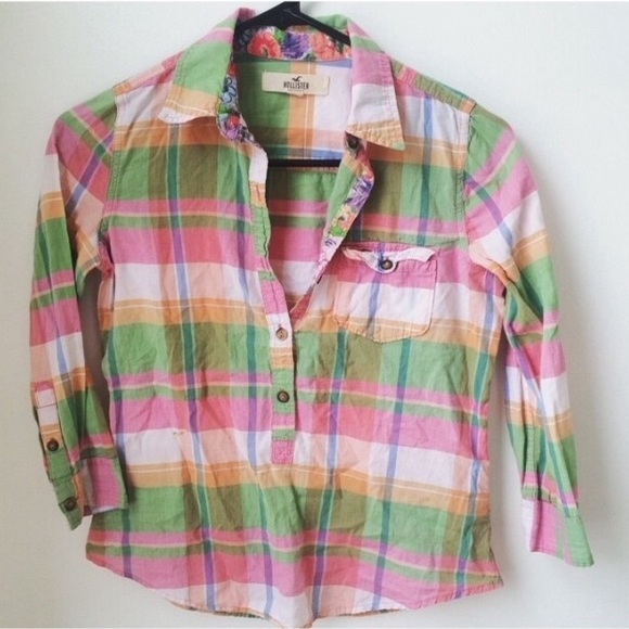 Plaid Hollister Top