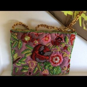 Beautiful embroidered beaded mini pouch purse🎉