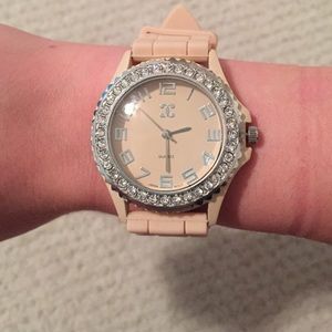 Charming Charlie's nude rubber band watch
