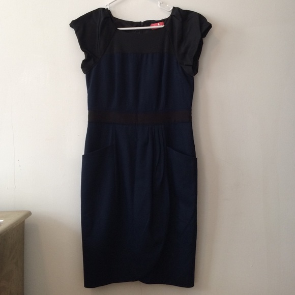 Navy blue and black wool Club Monaco dress