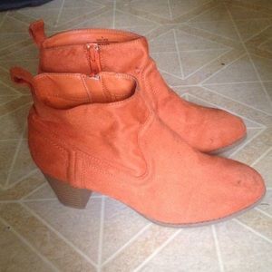 Orange Ankle Boots size 7