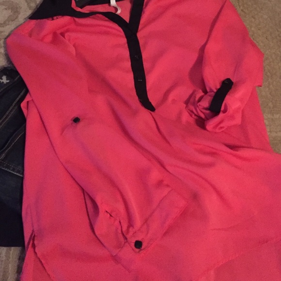 High Low Coral Tunic - Picture 2 of 3