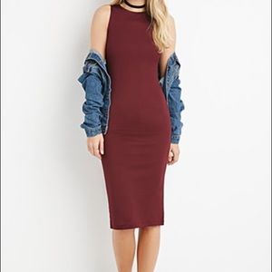 Plum midi dress NWOT