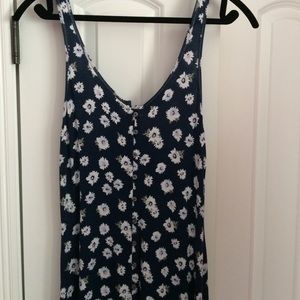 LONG FLORAL BUTTON DOWN DRESS