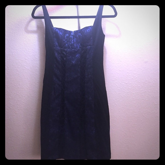 Blue black mini dress