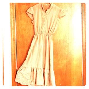 🍑 vintage ruffle cap sleeve midi dress 🍑