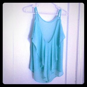 Sea foam green tank with low-cut back