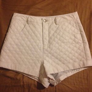 TOPSHOP Quilted high waist shorts