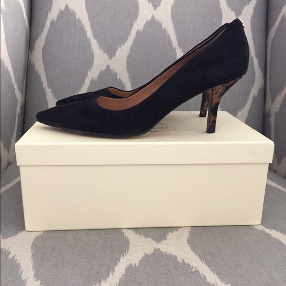 Coach Heels Black Suede. Size 8.5