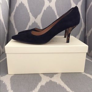 Coach Heels Black Suede. Size 8.5