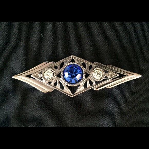 Vintage Silver and Rhinestone Brooch