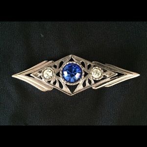Vintage Silver and Rhinestone Brooch