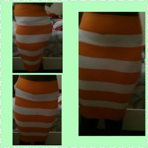 Orange and white strip dress shirt or skirt
