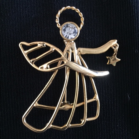 Gold Angel Brooch