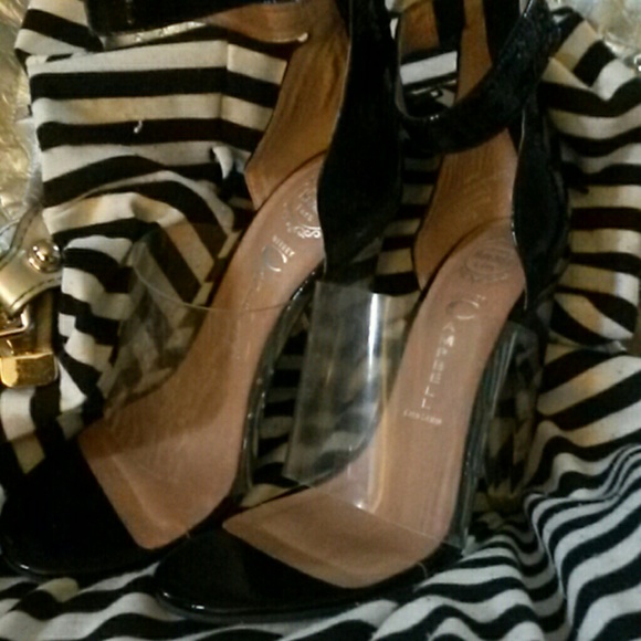 Jeffery Campbell glass slipper with clear heel